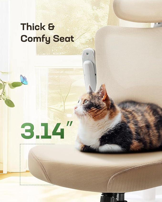 Marsail Ergonomic Office Chair with 3D Armrests, Pack of 5 | Office Desk Chair with High Back Mesh, Adjustable Lumbar Support, Rolling Work Swivel Task Chairs with Wheel, Headrest, home - Image 5