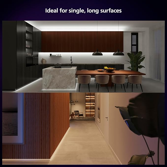 PHILIPS Hue Indoor 10 Ft Smart RGBWW LED Solo Lightstrip Base Kit, 1 Pack, Control with Hue App, LED Strip Lights Compatible with Alexa, Google Assistant and Apple HomeKit - Image 5