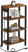 TUTOTAK Narrow Side Table, 4-Tier Small End Table with Charging Station by ChoosetutotakFurnitureBuildYourCozyHome