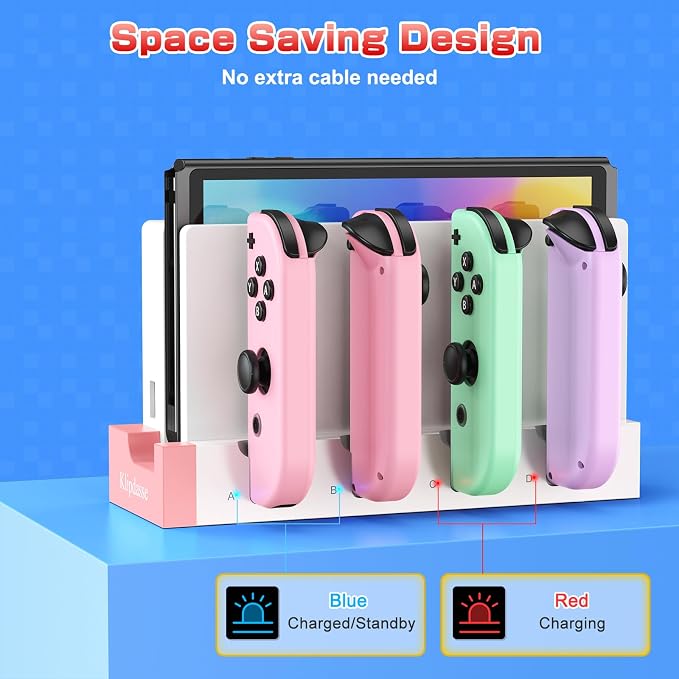 Switch Controller Charger Dock for Nintendo Switch 1/OLED for 4 Joy-Cons - Image 2