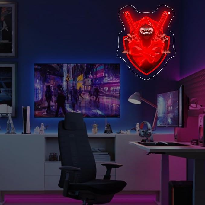 Red Ninja Led Neon Sign Light Pop art Neon Sign Led Light Up Sign Room Wall Decor Man Gaming Room, Kids Room, Bar Decoration, Birthday Party Gifts - Image 5