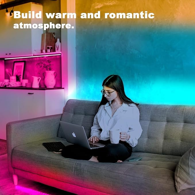 dalattin Led Lights for Bedroom 130ft RGB Led Strip Lights Color Changing Kit with 44 Keys Remote Controller and 24V Power Supply Led Light Strips Indoor Decoration,2 Rolls of 65ft - Image 6