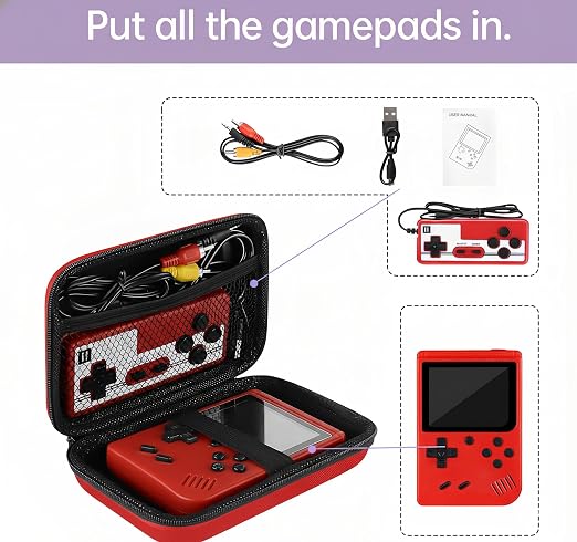 HideRacoon Retro Handheld Game Console Case, Red - Image 3