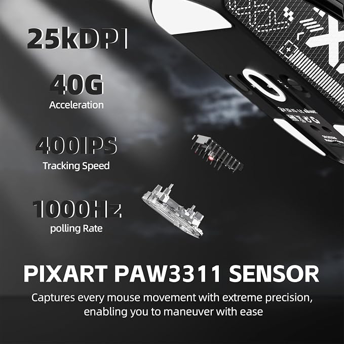 ATTACK SHARK G3 PRO Tri-Mode Wireless Gaming Mouse with RGB Charging Dock - Image 4