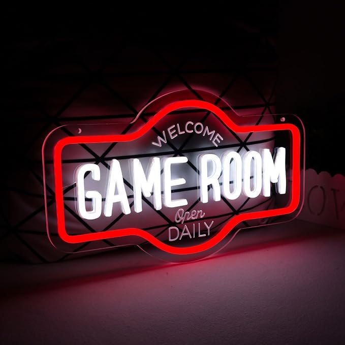 Game Room Neon Sign, Welcome Game Room Open Daily Neon Lights Wall Decor for Internet Cafe, Gaming Room, Man cave, Bedroom Gift Art for Boys Girls-16.93 x 9.92 IN-USB Powered-Acrylic - Image 7