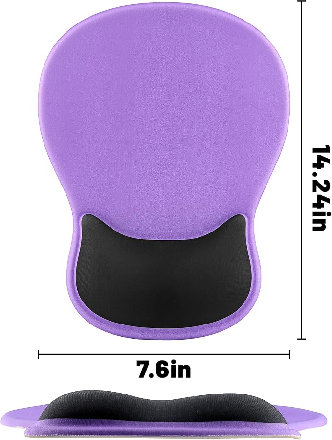 Ergonomic Mouse Pad with Wrist Rest - Gel Wrist Support Mousepad with Non-Slip PU Base for Computer, Laptop, Office & Home - Image 6