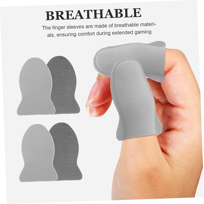 Homoyoyo 10pcs Breathable Gaming Finger Sleeves Mobile Game Finger Protectors for Racing and Fighting and Comfortable Touchscreen Gloves for Gamers - Image 3
