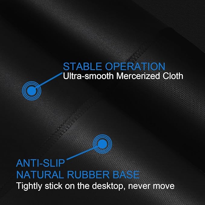 Mouse pad, Gaming Mouse pad with Stitched Edge, Premium-Textured Mousepad | Mouse Pad Large, Water Resist Non-Slip Rubber Base Mouse Pads for Computers, Laptop, Gaming Home Office, 11.8 x 9.9 in, Black - Image 5