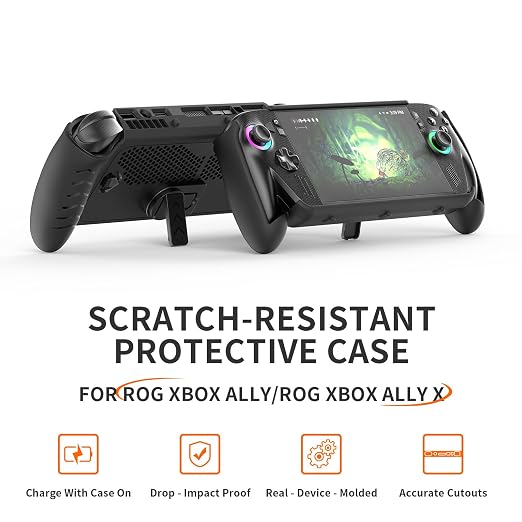 TEHAOUU Game Handheld Protective Case with Stand & Strap Compatible with ROG Xbox Ally X, TPU Full Protection Cover with Accurate Cutouts (Single Host Case) - Image 4