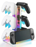 NiHome Iridescent Acrylic 3-Tier Game Controller Holder Headset Stand for PS5 Xbox ONE, Universal Game Controller Organizer Stand Anti-Slip Stable Gaming Accessories Stand (White Base) by NiHome