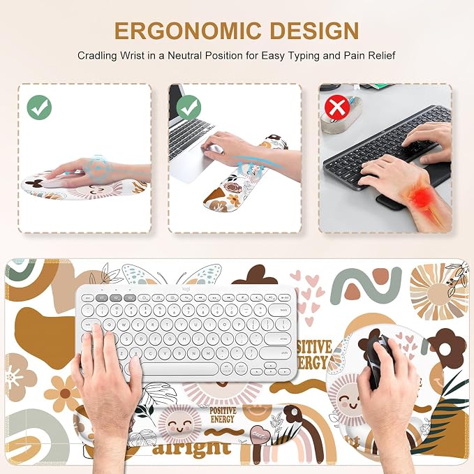iCasso Sticker Keyboard Mat 35.4"x15.7", Desktop Mat for Workspace - Image 4