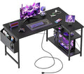 Mericonia 47 inch Corner Desk with Shelves, Small L Shaped Gaming Desk | Reversible Computer Desk with Power Outlets & Storage Bag, Office Table for Home Bedroom Study Work Writing by MERICONIA