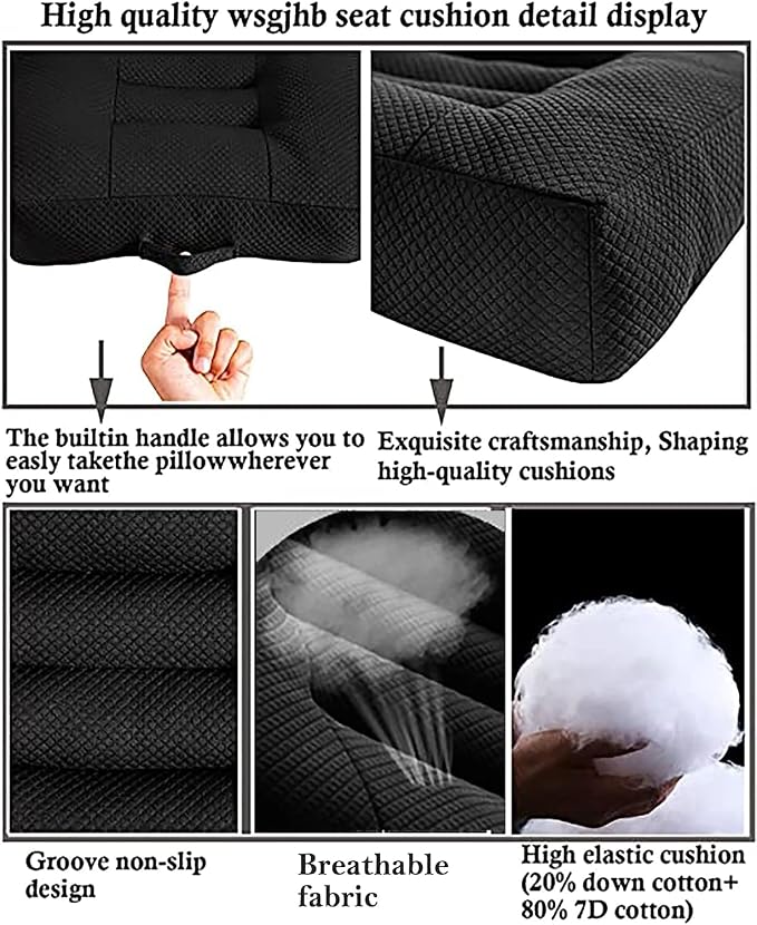 WSGJHB Comfort Seat Cushion Pillow for Office Chair/Car Chair Cushions | Car Booster Seat Cushion, Butt, Tailbone, Back, Coccyx, Short People Adult Booster Chair Cushions Relief Pad - Image 6