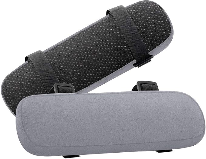 MOSISO Chair Armrest Pads, Home/Office Chair Arm Rest Covers, Gray | 2 Pack Memory Foam Comfy Computer Gaming Elbow Cushion, Removable Washable Elbow, Support Forearm Pressure Relief by MOSISO