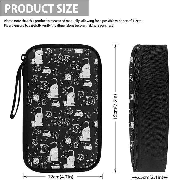 Cats Print Electronic Organizer Travel Case Waterproof Travel Cord Organizer Pouch, All-in-One Storage Bag for Accessories, Charger, Cable - Image 5