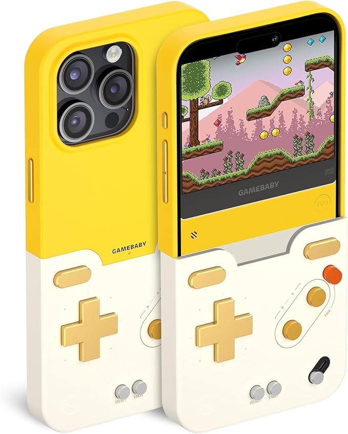 GameBaby Case for iPhone 15 Pro Max, Grip Retro Gaming Phone Case by BitmoLab