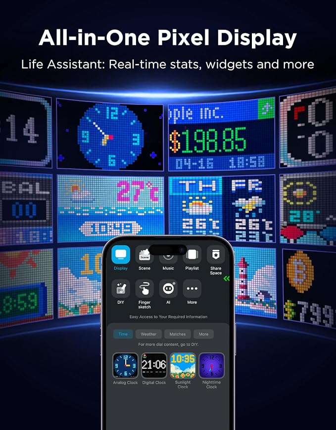 Govee x PAC-MAN Gaming Pixel Light, LED Panel with Real-time Info Display - Image 6