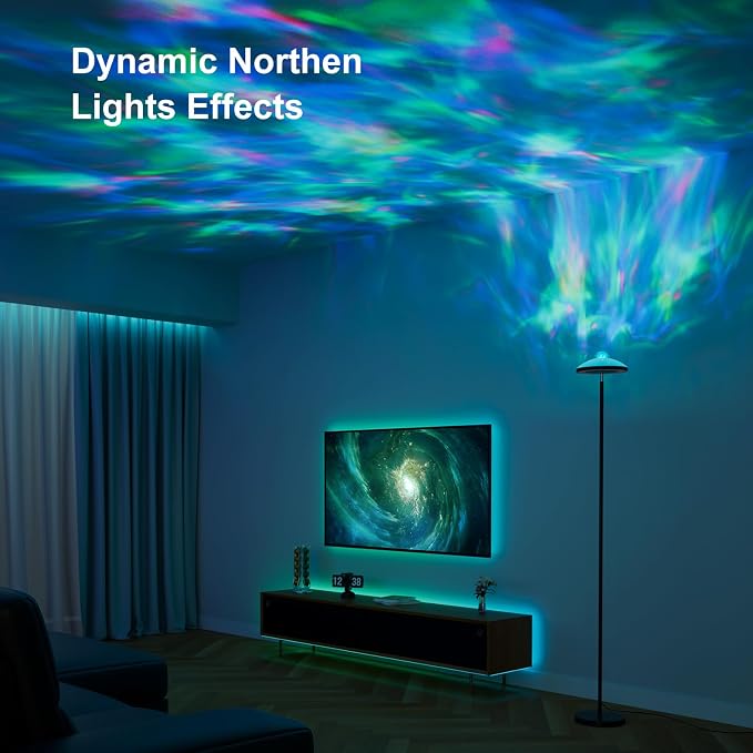 DUSKTEC 3-in-1 Floor Lamp, RGB Aurora & Galaxy Star Projector, 69", Black - Image 3