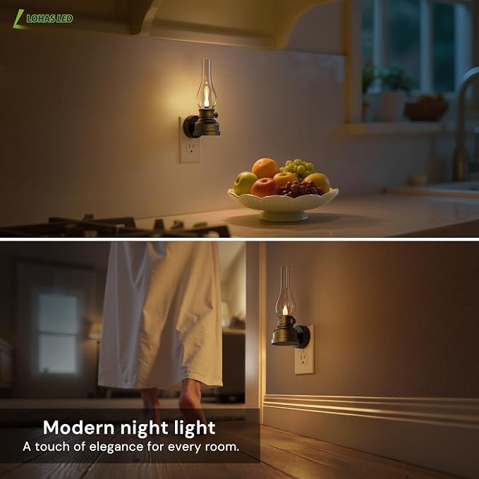 L LOHAS LED Flameless Candles Night Light, Rechargeable Plug in Night Light - Image 8