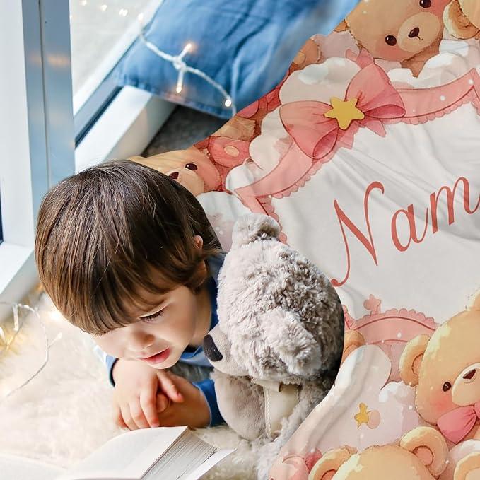 Ship Next Day, Custom Name Blanket - Printed in USA, Personalized Baby Blankets for Girls, Baby Blanket with Name, Ultra-Soft Cozy Fleece Blankets, Gifts for Boys & Girls Kids Teen Girl New Mom - Image 3