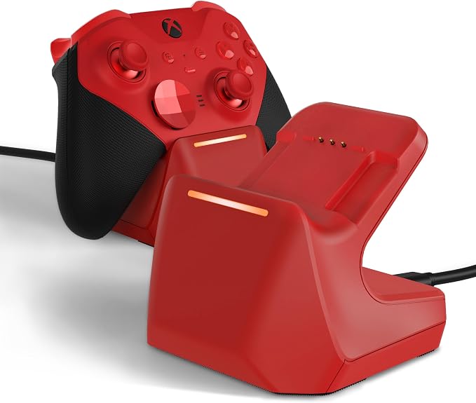 Charging Station Dock for Xbox Elite Series 2 Controller, Magnetic Charger Stand for Xbox Elite Series 2 Core Controller with Type C Charging Cable, LED Indicator - Red - Image 7