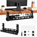 Under Desk Cable Management Tray, 15.75" No Drill Clamp-On Metal Cable Tray for Power Strip, Compact Under Desk Cord Organizer and Wire Management Holder for Office, Gaming Desk, Standing Desk by Unknown
