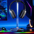 cozoo Desk headset stand Touch RGB Light Stand 4 Color Modes 2 USB Grey | Headphone Stand for Desk with 4 Fixed Colors & RGB Cycle Lighting,Built-in 2 USB2.0 Charging Ports, for Most Gaming Headsets by COZOO