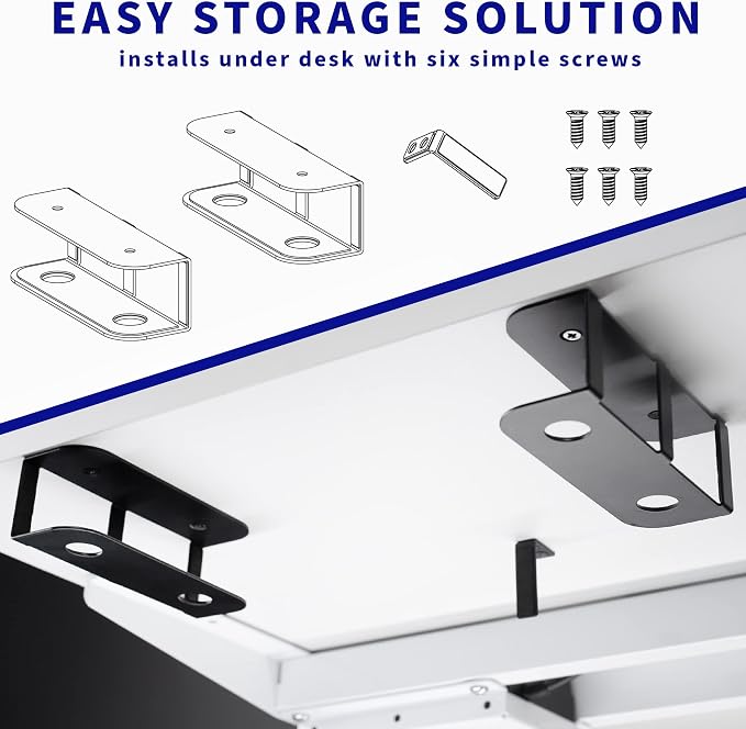 VIVO Universal Under Desk Laptop Storage Mount, Tablet Mounting Brackets, Under Table Hidden Docking Station Holder, Multimedia Device Bracket, 3 Parts, Mount-UDLS1 - Image 6