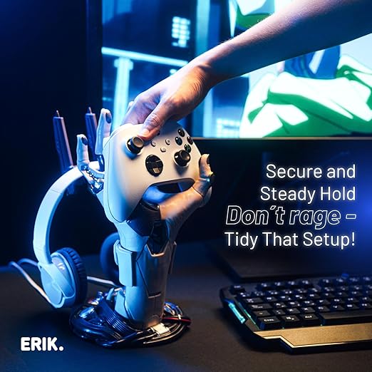 Grupo Erik Cyberpunk Gaming Controller Holder | Gaming Equipment | Headphone Stand & Controller | Gaming Accessories for Desk | Halloween Decorations Headset stand, gaming room decor - Image 4