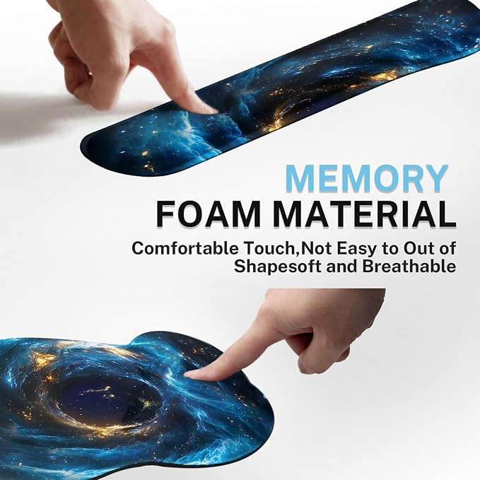 Britimes Ergonomic Mouse Pad Set with Wrist Rest, Galaxy Space - Image 6