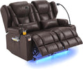 Redlife Power Loveseat Recliner Sofa with Blue LED Base Lights by Redlife