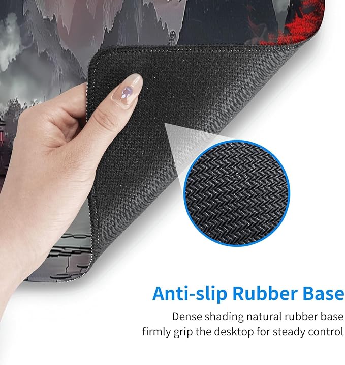 Extended Gaming Mouse Pad, Large Gaming Mouse Waterproof with Stitched Edges, Non-Slip Desktop Pad for Home and Office, Level Up Your 31.5x11.8 Inch… (Japanese Style) - Image 5