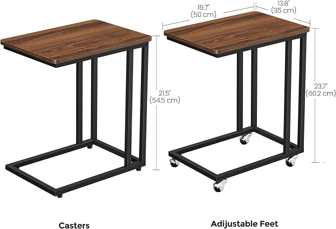 VASAGLE C Shape End Table for Couch or Sofa, Industrial Small Side Table - Image 3