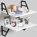 Tectocker-DOU 2 Pc Deep Floating Wall Shelves, Heavy Duty, 15.7×11.8, White by Tectocker-DOU