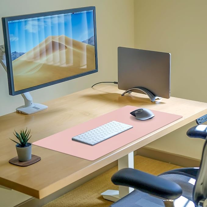 Leather Desk Pad Mat, Pink Desk Mat, 23.6" x 13.7" | Non-slip and Waterproof Computer Mat, Desk Protector for Office/Home, Desk Accessories for Women - Image 8