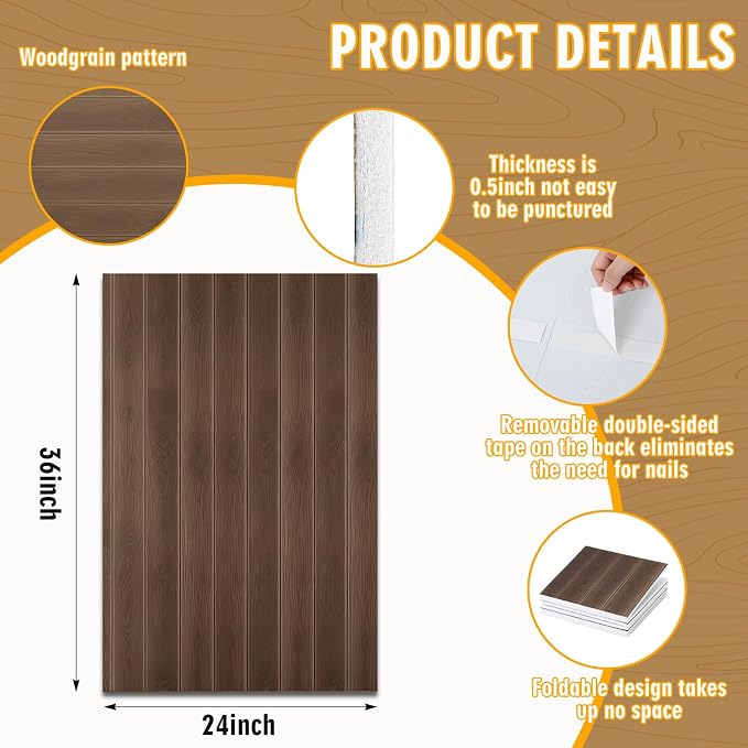 Hahafelt Felt Wood Grain Dart Board Wall Protectors Square Dart Board Backing Tiles Dartboard Backboard Cork Backboards Alternative - Image 2