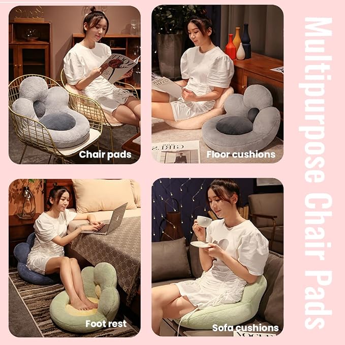 Sexysamba Cute Flower Gaming Chair Cushion with Backrest Non-Slip Tie, Comfy Kawaii Computer Chair Pad for Gamer Chair Seat Cushion Armchair Pillow Office Desk Home Decor,23",Pink Flower - Image 5