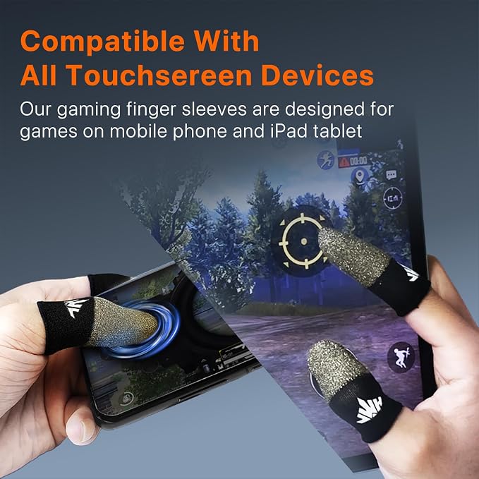 8 Pack Pure Silver Gaming Finger Sleeves Anti Slip Sweat Proof Covers Mobile Phone Gaming Gloves 0.15mm Dedales Gamer Profesionales Sensitive Touch Durable Gaming Thumb Sleeve for Pubg - Image 7