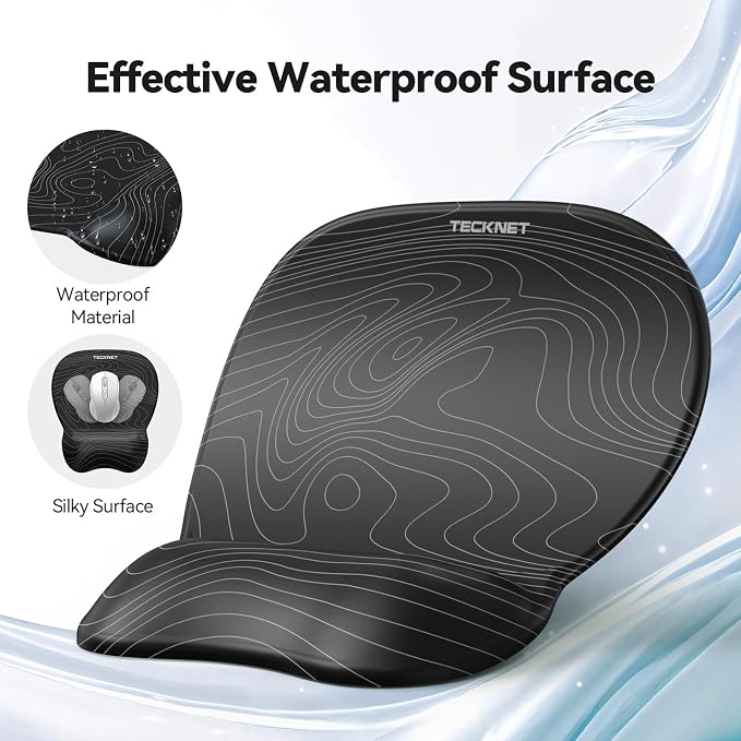TECKNET Gel Ergonomic Mouse Pad & Keyboard Wrist Rest & Coaster - Image 5