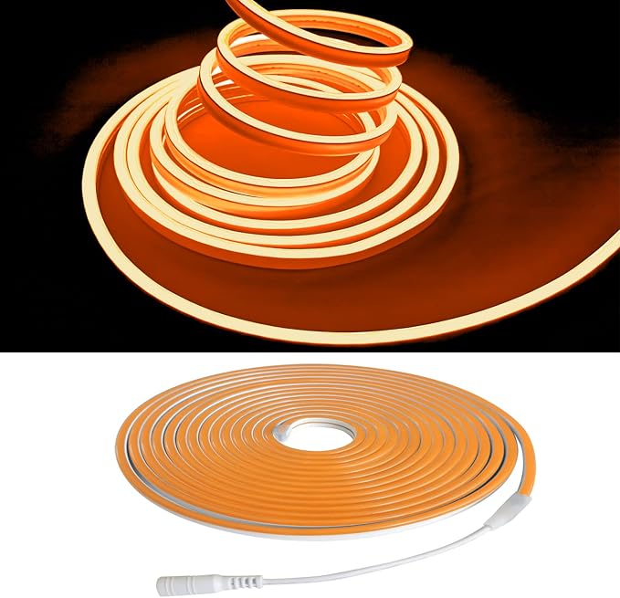 Orange Neon LED Strip Lights, 16.4ft 12V Waterproof Flexible Light for Indoor/Outdoor Decoration (Includes Power Adapter) - Image 2