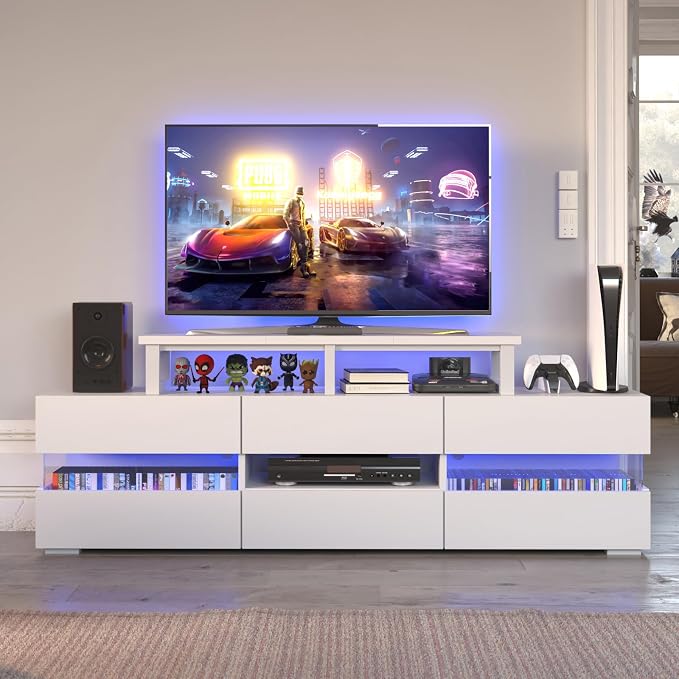 YAOHUOO 45" Large TV Riser for 32-60 inch TV, TV Riser Stand Shelf,White | Steel Legs,Tabletop TV Stand Riser for Home Office,Fit TV/Monitor/Laptop/Soundbar,7.1"Height,Holds up to 120lbs - Image 4