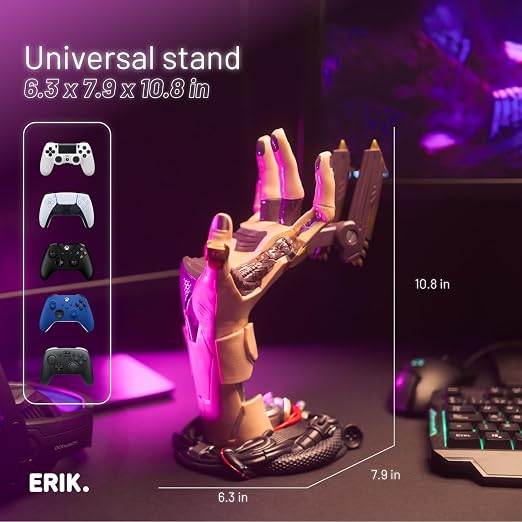 Grupo Erik Cyberpunk Gaming Controller Holder | Gaming Equipment | Headphone Stand & Controller | Gaming Accessories for Desk | Halloween Decorations Headset stand, gaming room decor - Image 2