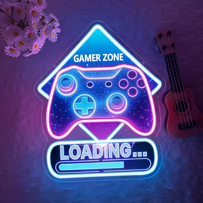 Gamer Neon Sign,Gaming Neon Sign for Boys Room Decor,Game Controller LED Neon Signs for Gaming Room Decor,Game Zone Neon Signs for Game Wall Decor, Cool Gamer Gifts for Teenage Boys,Kids - Image 7