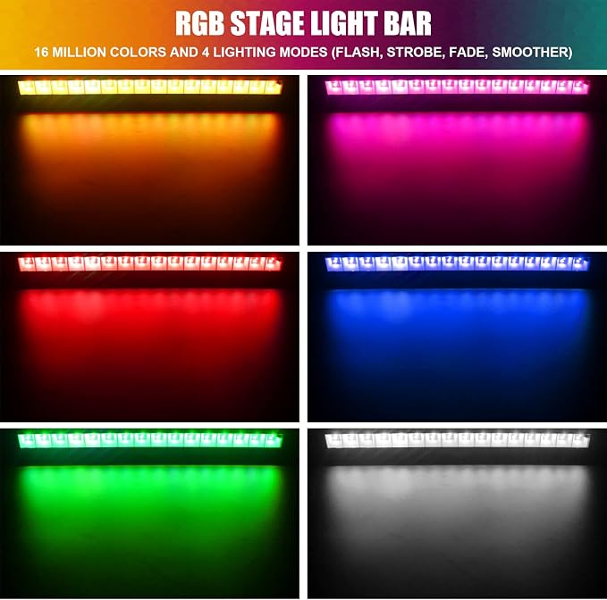 CREATESTAR LED RGB Light Bar for Wall Lighting, 48w Outdoor Wall Washer Light Waterproof IP66, Indoor Stage Party Color Changing with Smart APP/Remote Control 2 Pack - Image 5