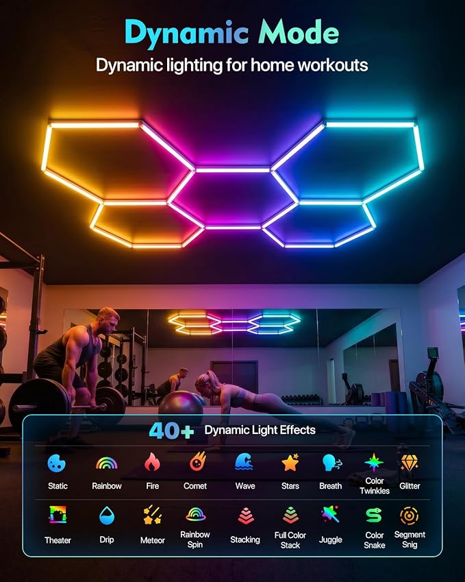 RGB Hexagon LED Lights, 5-Hex, App & Remote Control, DIY Lights - Image 6