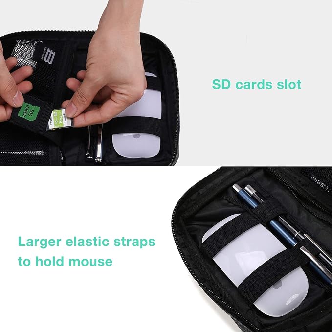 BAGSMART Travel Electronics Organizer, Phone SD Card, Men Women, Black - Image 4