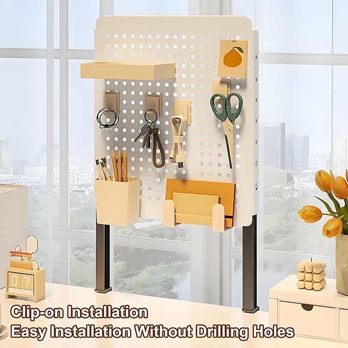 Desktop Clamp Peg Board with Accessories, Metal Pegboard, Height Adjustable, Suitable for Organize Home,Office and Gaming Setup(Blue) - Image 6