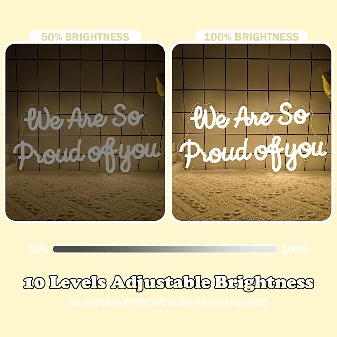 We Are So Proud Of You Neon Sign Dimmable 2026 Graduation Decorations Led Wall Decor Graduation Party Light Up Sign Going Away Party Neon Lights Welcome Home Led Sign - Image 5