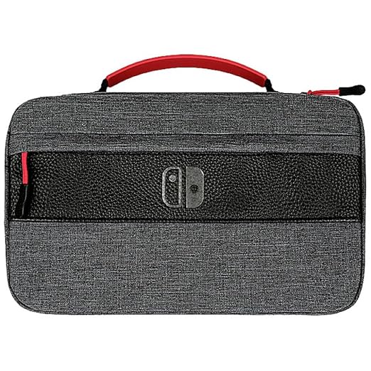 PDP Messenger Case with Removable Shoulder Strap - Holds 14 Games & Console - Compatible with Nintendo Switch/Lite/OLED - Grey by PDP