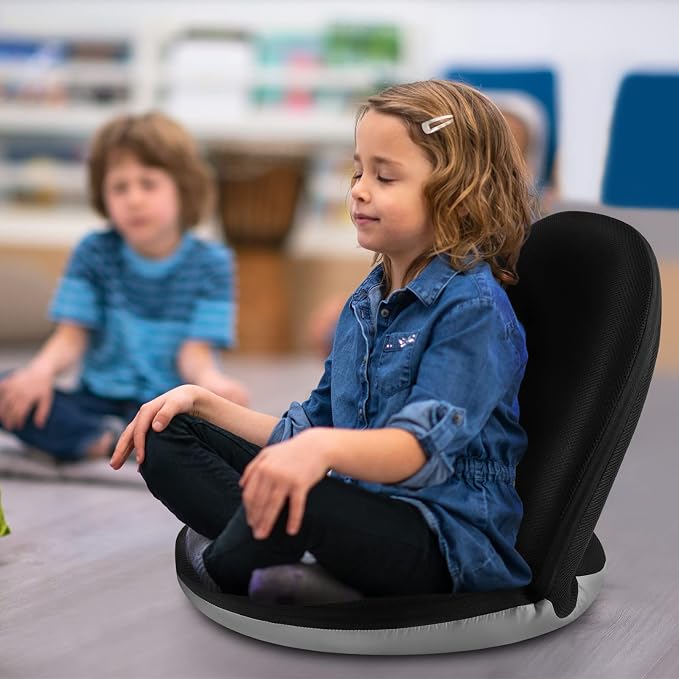 Nnewvante Floor Seat, 42 Position Adjustable Back Support,Black | Breathable Washable Cover Floor Chair Keeps You comfort for Meditation, Gaming, Reading, Classroom, Relaxing - Image 2